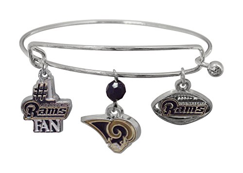 NFL Three Charm Logo Bracelet | Sports Fan Jewelry Gift | Fashion Jewelry | Birthday & Holiday Gifts for Women and Girls