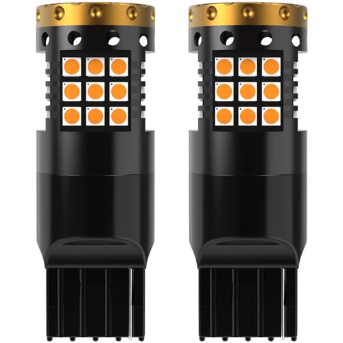 NATGIC 7440 T20 Bombillas de Luz LED de Señalización Direccional Ámbar 3700LM 3030 45 SMD Canbus sin Errores Anti - Hyper Flash para Luz de Señalización Direccional LED Delantera o Trasera (2-Pack)