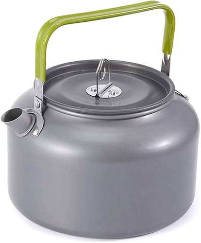 LIXADA Hervidor de camping 0.8L1.2L1.6L para agua hirviendo, tetera de té tetera de aleación de aluminio con mango de silicona bolsa de transporte