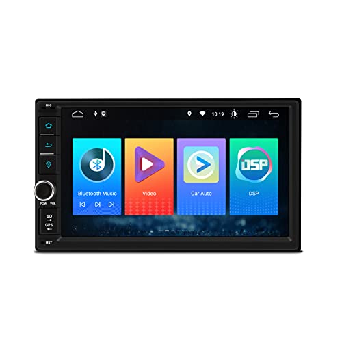 XTRONS Android 10 Car Stereo Double Din GPS Navigation 7 Inch Touch Screen Car Radio Player Bluetooth Head Unit Built-in DSP Android Auto Car Auto Play Support Split Screen Backup Camera DVR OBD2
