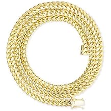 10K Yellow Gold Cuban Miami Link Chain - Real Italian Unisex Necklace- Men Women Jewelry - Cuban Miami Yellow Gold Chain - Cuban Chain