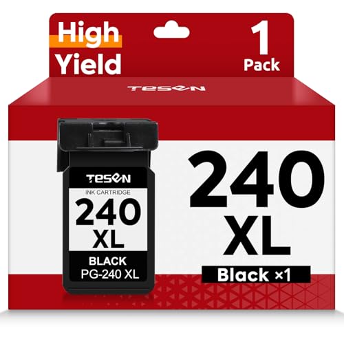 TESEN PG-240XL CL-241XL Ink Cartridge Replacement for Canon 240XL 241XL 240 241 PG-240 CL-241 XL for PIXMA MG3600 MG3620 MG3520 TS5120 MG2120 MG3220 MX372 Printer Ink Cartridge (1 Black)