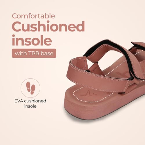 Image of YOHO EVA Sandals for Women | EVA sole | Comfortable cushioned sole with TPR base | Lightweight | Soft skin friendly straps | Adjustable straps | Velcro closure | Vibrant colour options