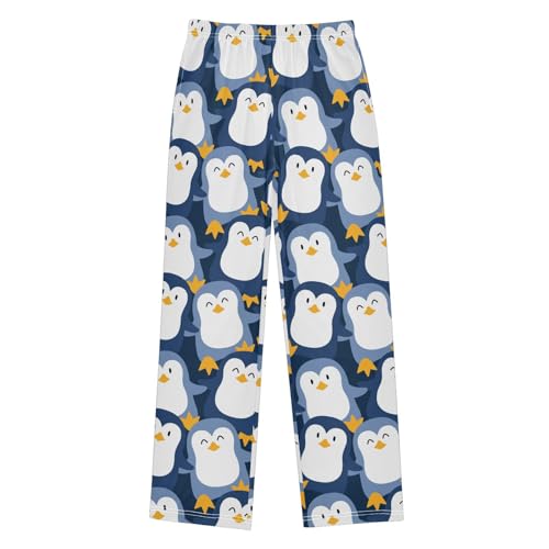ZZXXB Lovely Penguin Boys Long Pants Soft Trousers Elastic Waist Kids Lounge Bottoms with Pockets S-XL