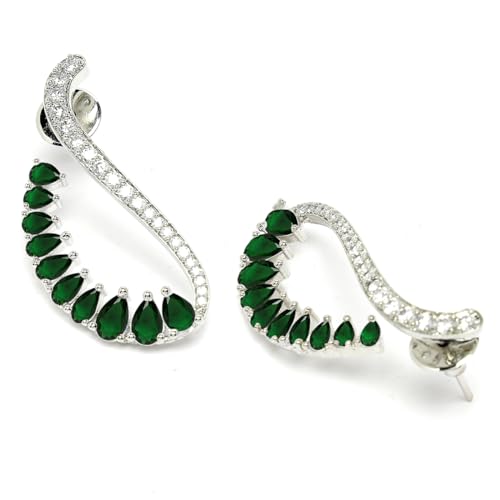 Image of Karatcart Women Green American Diamond Stud Earrings