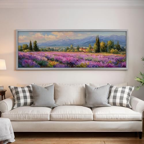 Toile champ de lavande impressionnisme de qualité supérieure format 70x210