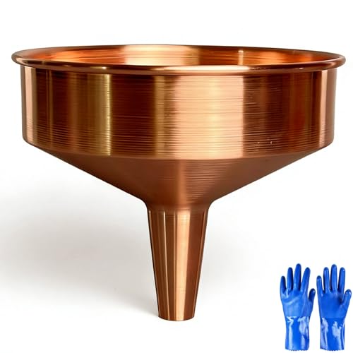 1PCS Copper Funnel, Metal Funnel, Non-Spark, Non-Magnetic, Corrosion-Resistance (125mm/4.92in)