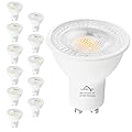 LumStory 12-Pack GU10 LED Bulb 3000K Warm White, Dimmable GU10 Base Two Prong Spot Light Bulb 6W 600LM, 50W 60W Led Halogen Replacement Bulb for Track Lighting Recessed Lighting