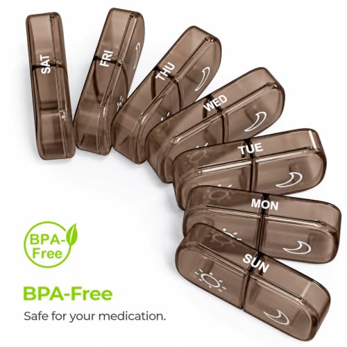 Image of AUVON Weekly Pill Organizer 2 Times a Day, One-Sided Opening, Easy to Use