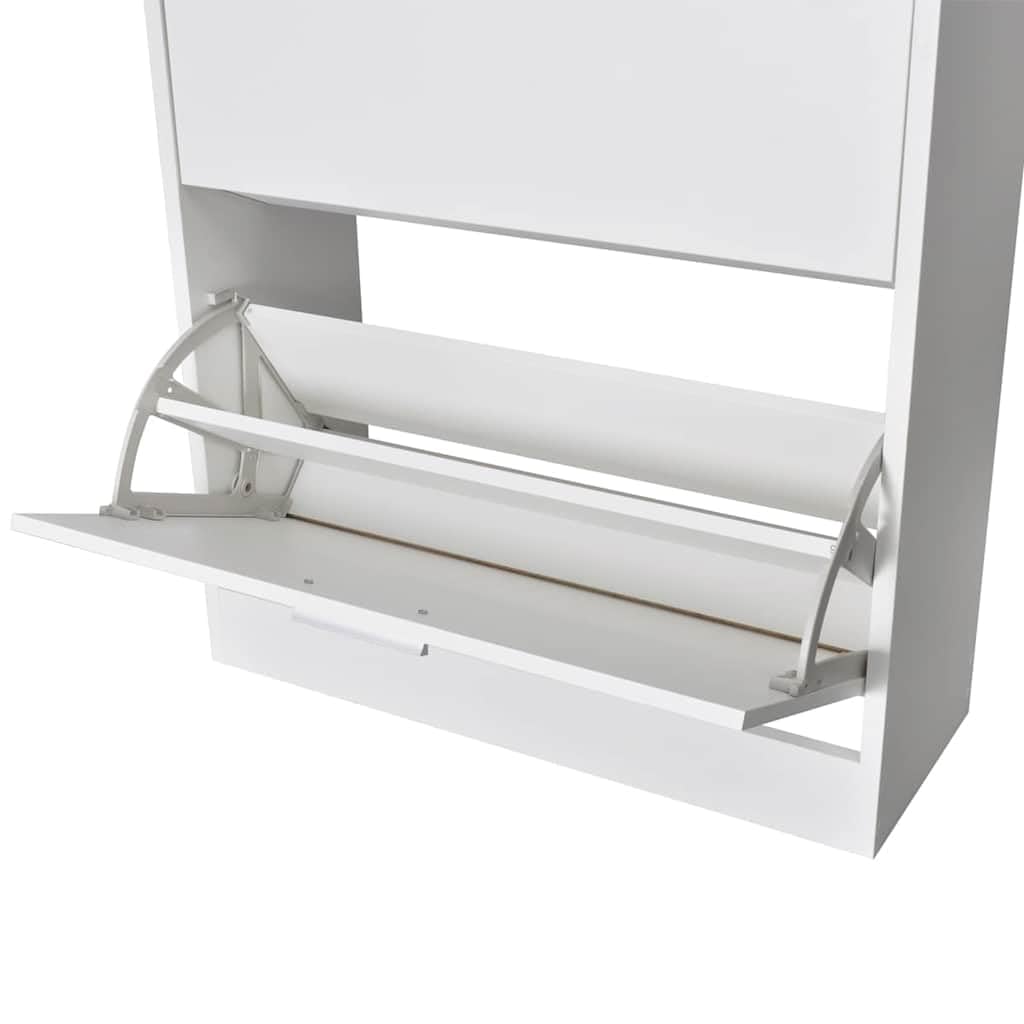 vidaXL Zapatero Blanco con 2 Compartimentos