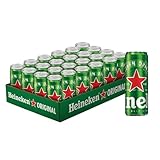 Birra Heineken, Cassa con 24 Lattine da 33cl, Birra Lager a Bassa Fermentazione, Gusto Fine ed Equilibrato, Gradazione 5,0% Vol