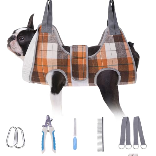 BEAUTYZOO Dog Grooming Hammock for Small Dogs/Cats, Nail Trim Restraint, S