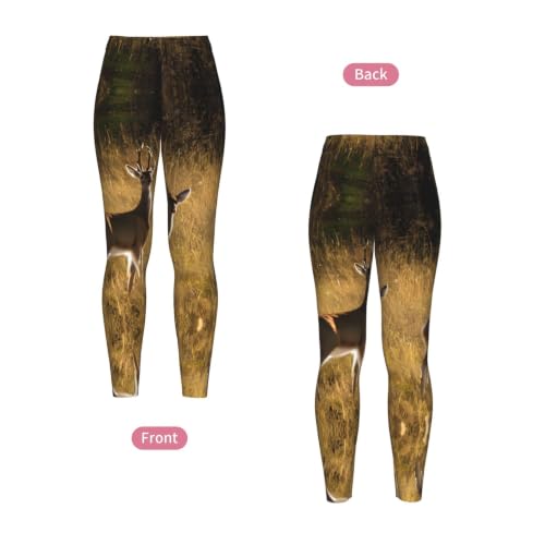 Leggings de compresión para mujer con estampado de ciervos en tejido suave y elástico 4