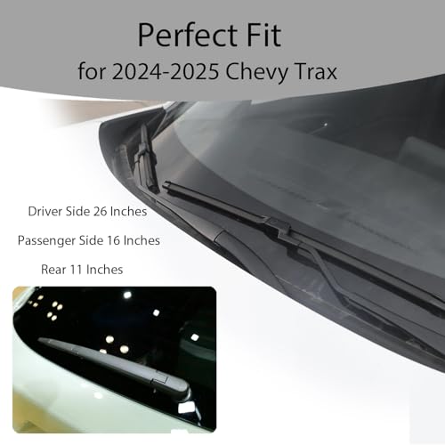 WINNERS Windshield Wiper Blades for 2024-2025 Chevy Trax - Front & Rear Set, OEM Exact Fit, All-Season Rubber with Premium Aerodynamic Design