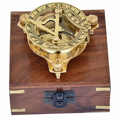 Brújula de latón para senderismo con reloj de sol, el regalo ideal para viajeros