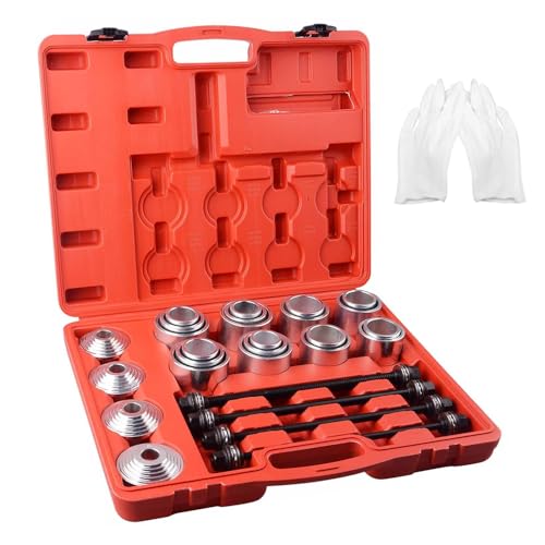 ALSTON Universal Press and Pull Sleeve Kit, 30PCS Bush Removal Press Pull Sleeve Kit Set Bushing Bearings and Seals Removal Installation Kit