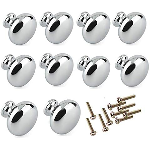 Dproptel 30MM Zinc Alloy Cabinet Door Handle Mushroom Door Pull Handle Doorknobs Kitchen Drawer Handles for Cupboard, Wardrobe Home Decorating with Srews - 10 Pack Cover