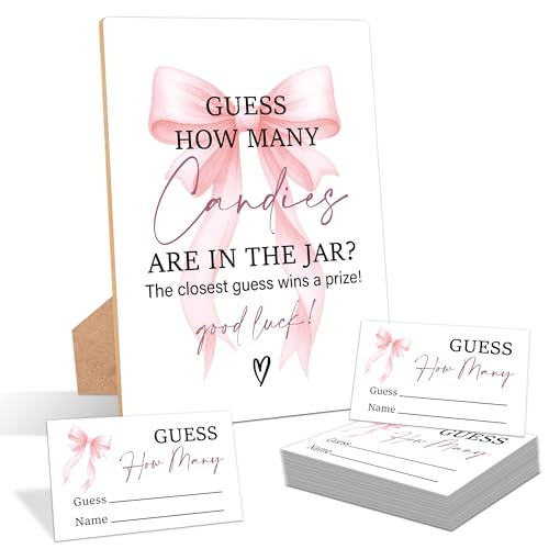 Pink Bow Guess How Many Candies Are In The Jar