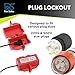 Rio Salto Plug Lock for Lockout Tagout Kit 16-Piece, For 220 Volt & 500 Volt Power Cord Plugs, OSHA Compliant Red Electrical Plug Lock Cover Loto - (Plug Locks - 4 Medium, 4 Large)