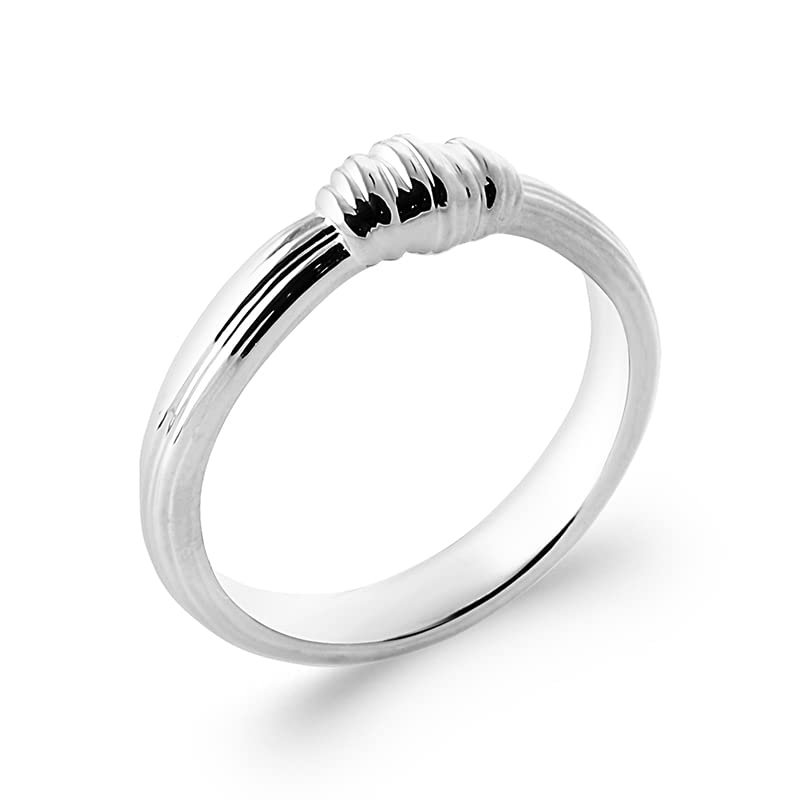 Bague en Argent 925/000 Rhodié Tata Gisèle à l'effet tissu froissé chic