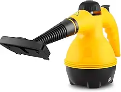 Vaporizador de Limpeza Portátil, Pistola de Vapor Multifuncional, Amarelo e Preto, para Higienização Doméstica e Lavagem Pesada