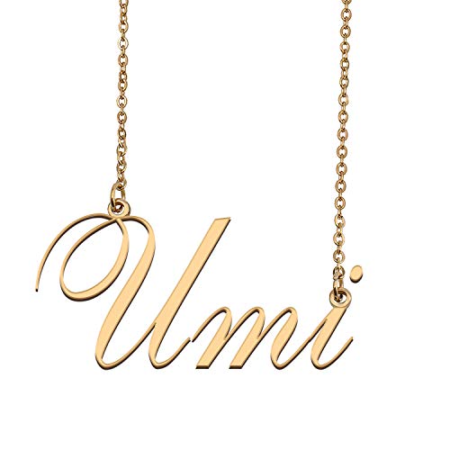 HUAN XUN Custom Personalized Name Necklace in Golden Silver for Women Umi