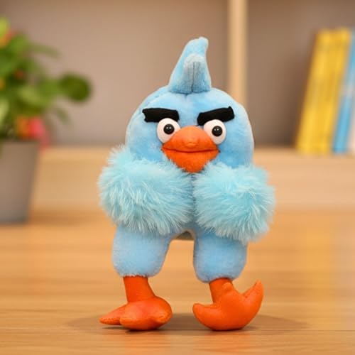 Image of Tickles Standing Angry Bird Cartoon Character Soft Stuffed Plush Toy for Kids Birthday Gifts (Color: Blue Size: 30 cm)