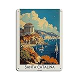 Póster de metal vintage de Santa Catalina para pub, club, cafetería, bar, decoración de pared para el hogar, póster retro de 30 x 40 cm