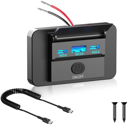 Usbc Rv USB C 12 V uttag för RV Camper: 90 W dubbel PD3.0 Typ C & QC 3.0 USB ...