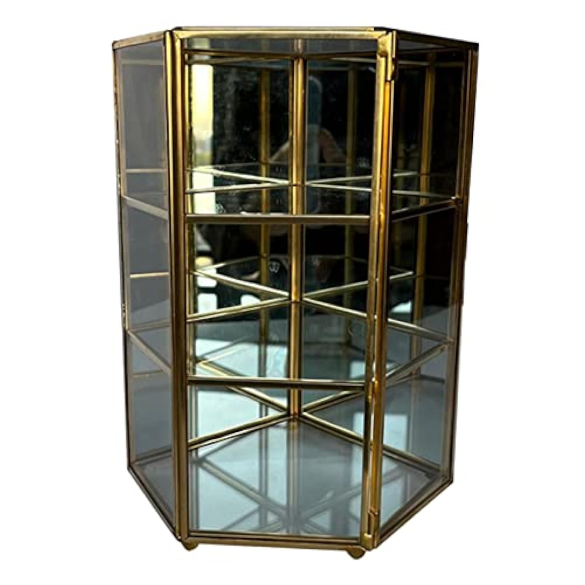 Antique Style Clear Glass Display Jewelry Box Organizer