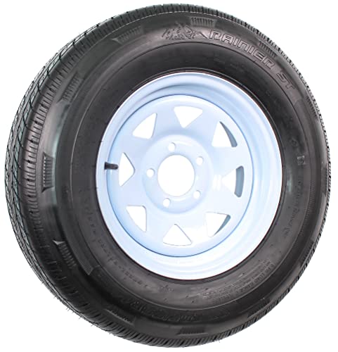 2-Pk Radial Trailer Tire Rim St205/75R14 205/75-14 5 Lug Bolt White Spoke Wheel #TOP2