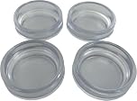 Merriway BH05118 (4 pcs) 50mm Clear Castor Cups, 40mm ID. - Floor & Carpet Protector, Pack of 4