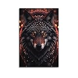 Tier-Kunstwerk-Poster, iranischer Wolf, dekorative 