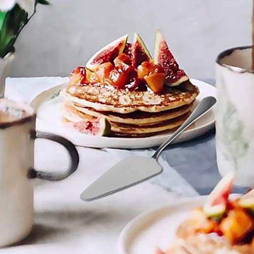 Ymeibe Stainless Steel Cake Server Pack Of 10 Pie Holder Transfer Triangular Spade Spatula Serrated Edge For Pizza Cake Baking Safe In Dishwasher (Silver) #TOP4