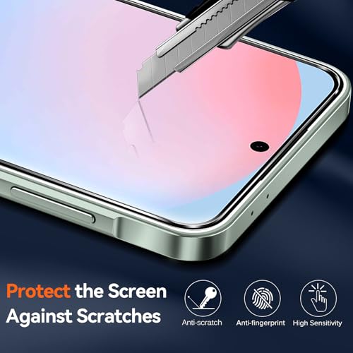ivoler Nie Vergilbung Klar Hülle für Samsung Galaxy A56 5G mit Stoßfest Schutzecken, 1 Handyhülle mit 2 Stück Panzer Schutz Glas, [Militärischer Schutz] Transparent Schutzhülle Dünn Case - Grün