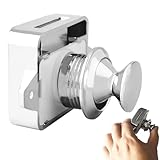 Push Button Latch, Weatherproof Rv Cabinet Latch, Easy to Use Push to Open Door Latch for Caravan, Motorhome, Camper, Push Button Latch