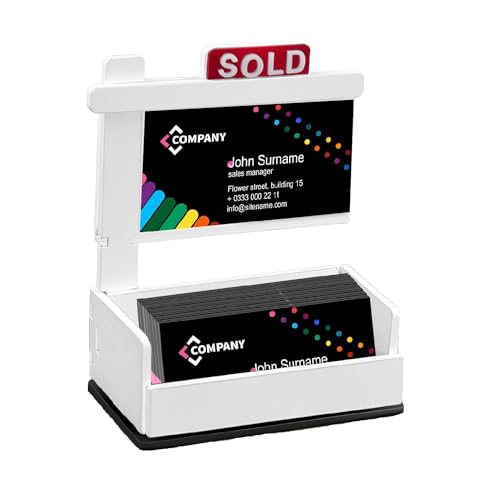 Tophoniex Business Card Display Rack, Real Estate Business Card Holder, Wooden Real Estate Agent Supplies Card Holder, Can Accommodate 3.5 x 2 inch Business Cards