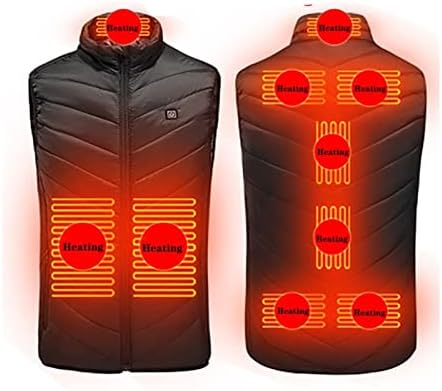 Winter Heating Vest Jacket Warmte Vest PufferMen Electric USB Heater Tactical Bodywarmer for Sports Hunting Hiking 22.10.27 (Color : 9 Areas Heat Black, Size : Large)