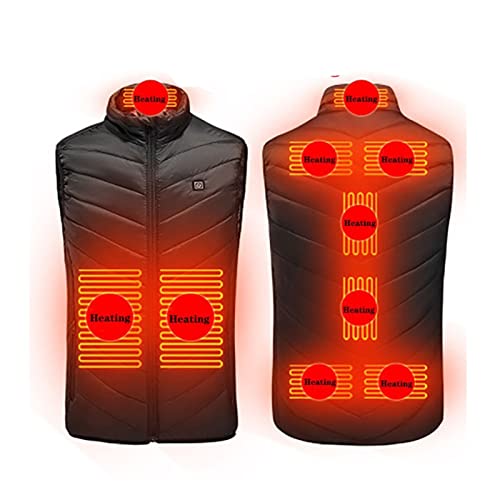 Winter Heating Vest Jacket Warmte Vest Puffermen Electric Usb Heater Tactical Bodywarmer For Sports Hunting Hiking 22.10.27 (Color : 9 Areas Heat Black, Size : Large) #TOP3