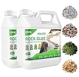 Rock Glue 1 Gallon/128 oz Liquid Rubber Mulch and Stone Binder for Driveways Garden Beds and Walkways Professional Landscape Solution (64oz×2)