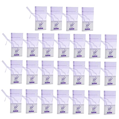 Luxshiny 25 Unidades Bolsas De Flores De Lavanda Sacos De Cordão Transparente Sachês Para Gavetas e
