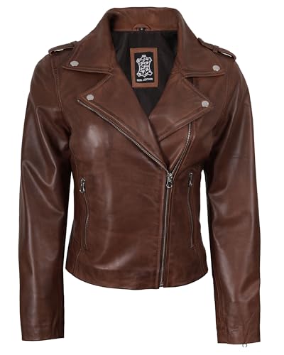 Image of Blingsoul Womens Real Leather Jacket - Asymmetrical Leather Jackets for Women