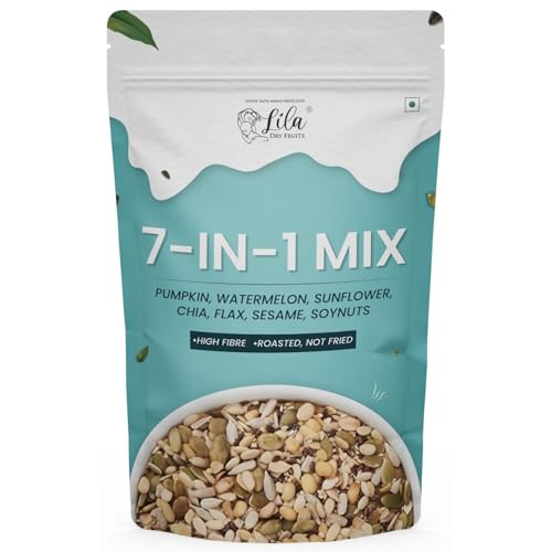 Image of LILA DRY FRUITS 7 in 1 Seeds Mix 500g - Edible Seeds | Healthy Super Seeds Combo | Healthy Snacks | 100% Natural and Roasted Seeds | Mix Seeds for Eating | Diet Snacks | Superfood for Gifting