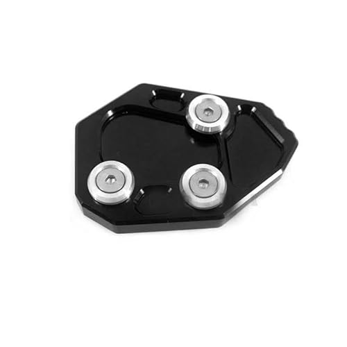 に適合するS1000RR 2009-2018 用 オートバイ CNC アルミ キックスタンド フット サイドスタンド 延長パッド サポートプレート(Black)