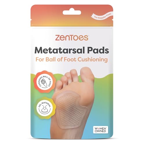 ZenToes Metatarsal Pads Women, Ball of Foot Cushions, Heel Inserts for Women, Shoe Inserts for Morton's Neuroma and Sesamoiditis Support, Metatarsalgia Foot Pads, 2 Pairs ZenToes Metatarsal Pads Women, Ball of Foot Cushions, Heel Inserts for Women, Shoe Inserts for Morton's Neuroma and Sesamoiditis Support, Metatarsalgia Foot Pads, 2 Pairs