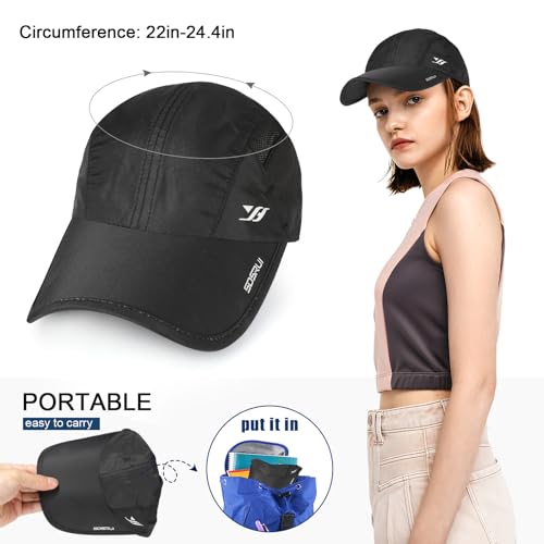 AYPOW 2-Pcs Gorra de Béisbol de Secado Rápido Transpirable, Hombres Mujeres Moda Ligera Plegable Sombreros de Sol para Deportes Al Aire Libre, Ajustable Gorro de Béisbol para Correr Senderismo, Unisex - imagen 5