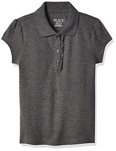Image of The Children's Place Girl's Short Sleeve Ruffle Pique Polo Shirt