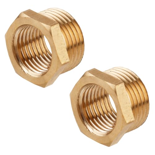 Image of lasuroa 24pcs 1 /4 Inch to 1 /8 Inch NPT Female Reducer Hex Bushing, Brass Reducer Hex Bushing Heavy Duty Threaded Pipe Fitting Adapter for Plumbing Gas Hydraulic Systems