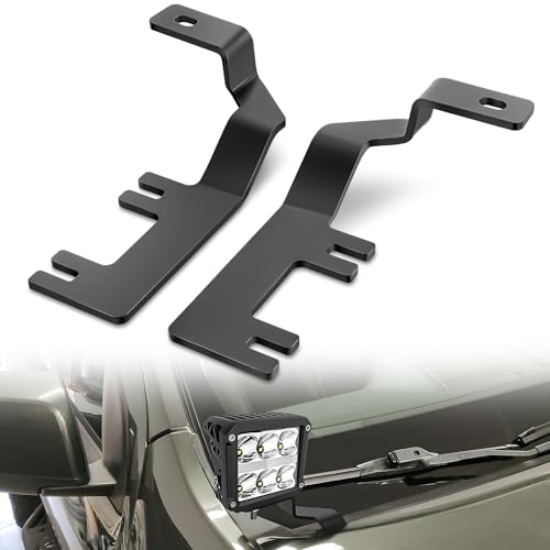 Nilight Ditch Light Brackets Hood Hinges Mount Bracket Kit for Auxiliary Offroad LED Pod Work Lighting on 2015-2022 Chevy Colorado 2015-2021 GMC Canyon