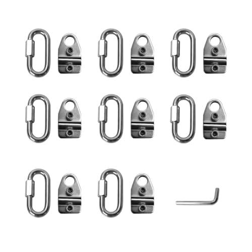 SZHTMZXC Ninja Warrior Obstacle Course Connectors Kit 8 Sets, Connector Buckle Accessories, 500LB Weatherproof Anti-Rust, Universal Fit for Steel Wire Rope, Backyard, Gym & DIY Obstacle Courses